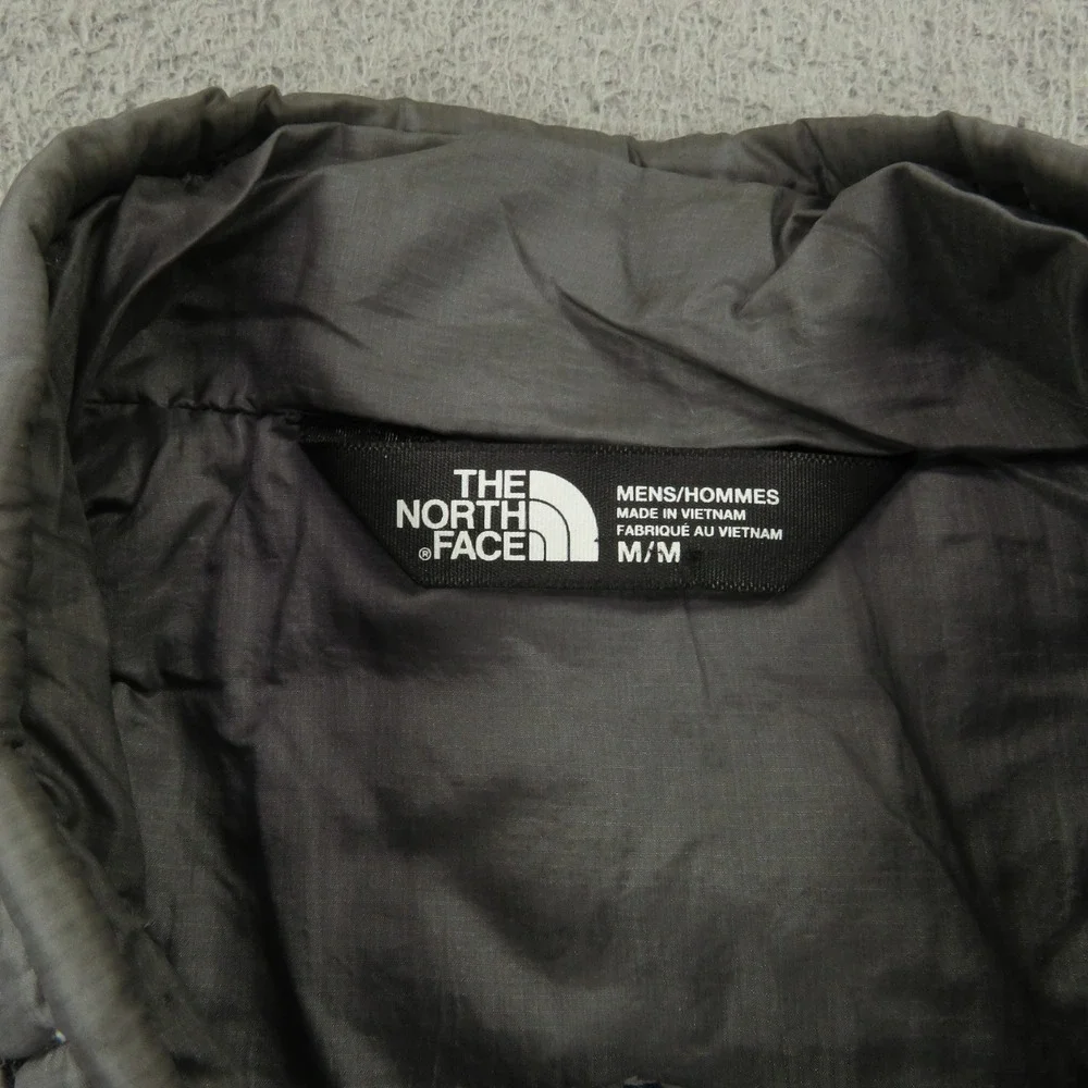 The North Face Men Medium Thermoball Silver Quilted Puffer Ripstop Vest NF00C763
